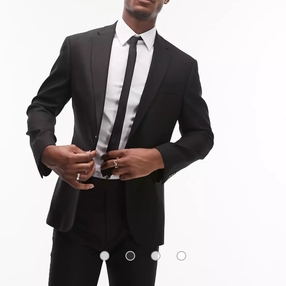 Topman Black Slim Fit Suit Jacket